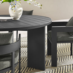Tahoe Gray/Charcoal 5-Piece Outdoor Patio Aluminum Dining Set - Ornate Home