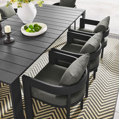 Tahoe Gray/Charcoal 9-Piece Outdoor Patio Aluminum Dining Set - Ornate Home