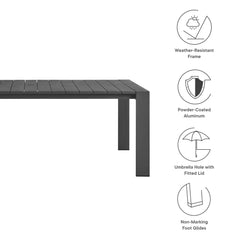 Tahoe Gray/Charcoal 9-Piece Outdoor Patio Aluminum Dining Set - Ornate Home