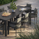 Tahoe Gray/Charcoal 9-Piece Outdoor Patio Aluminum Dining Set With Extendable Table - Ornate Home