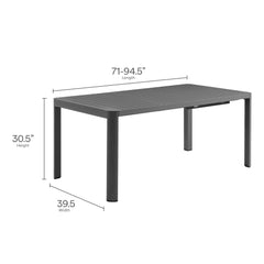 Tahoe Gray/Charcoal 9-Piece Outdoor Patio Aluminum Dining Set With Extendable Table - Ornate Home