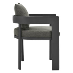 Tahoe Gray/Charcoal Outdoor Patio Aluminum Dining Chair - Ornate Home