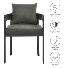 Tahoe Gray/Charcoal Outdoor Patio Aluminum Dining Chair - Ornate Home