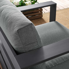 Tahoe Gray/Charcoal Outdoor Patio Powder-Coated Aluminum Armchair - Ornate Home