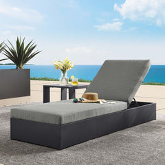 Tahoe Gray/Charcoal Outdoor Patio Powder-Coated Aluminum Chaise Lounge Chair - Ornate Home