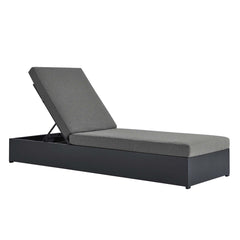 Tahoe Gray/Charcoal Outdoor Patio Powder-Coated Aluminum Chaise Lounge Chair - Ornate Home