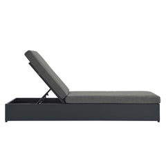 Tahoe Gray/Charcoal Outdoor Patio Powder-Coated Aluminum Chaise Lounge Chair - Ornate Home