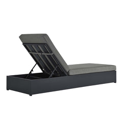 Tahoe Gray/Charcoal Outdoor Patio Powder-Coated Aluminum Chaise Lounge Chair - Ornate Home