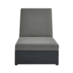 Tahoe Gray/Charcoal Outdoor Patio Powder-Coated Aluminum Chaise Lounge Chair - Ornate Home