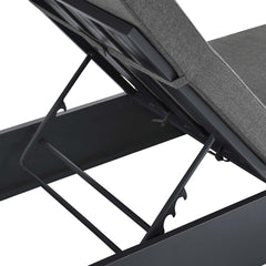 Tahoe Gray/Charcoal Outdoor Patio Powder-Coated Aluminum Chaise Lounge Chair - Ornate Home