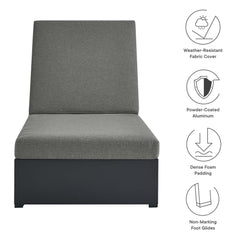 Tahoe Gray/Charcoal Outdoor Patio Powder-Coated Aluminum Chaise Lounge Chair - Ornate Home