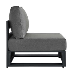Tahoe Gray/Charcoal Outdoor Patio Powder-Coated Aluminum Modular Armless Chair - Ornate Home