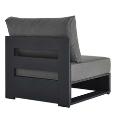 Tahoe Gray/Charcoal Outdoor Patio Powder-Coated Aluminum Modular Armless Chair - Ornate Home