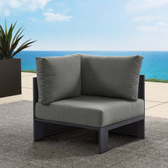 Tahoe Gray/Charcoal Outdoor Patio Powder-Coated Aluminum Modular Corner Chair - Ornate Home