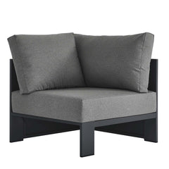 Tahoe Gray/Charcoal Outdoor Patio Powder-Coated Aluminum Modular Corner Chair - Ornate Home