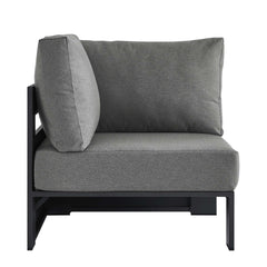 Tahoe Gray/Charcoal Outdoor Patio Powder-Coated Aluminum Modular Corner Chair - Ornate Home