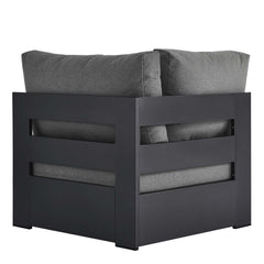 Tahoe Gray/Charcoal Outdoor Patio Powder-Coated Aluminum Modular Corner Chair - Ornate Home