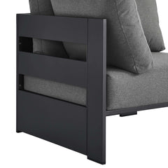 Tahoe Gray/Charcoal Outdoor Patio Powder-Coated Aluminum Modular Corner Chair - Ornate Home