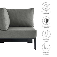 Tahoe Gray/Charcoal Outdoor Patio Powder-Coated Aluminum Modular Corner Chair - Ornate Home