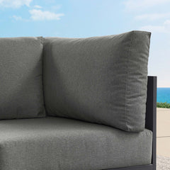 Tahoe Gray/Charcoal Outdoor Patio Powder-Coated Aluminum Modular Corner Chair - Ornate Home