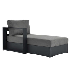 Tahoe Gray/Charcoal Outdoor Patio Powder-Coated Aluminum Modular Left-Facing Chaise Lounge - Ornate Home