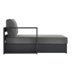 Tahoe Gray/Charcoal Outdoor Patio Powder-Coated Aluminum Modular Left-Facing Chaise Lounge - Ornate Home