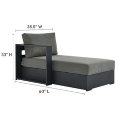 Tahoe Gray/Charcoal Outdoor Patio Powder-Coated Aluminum Modular Left-Facing Chaise Lounge - Ornate Home