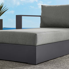 Tahoe Gray/Charcoal Outdoor Patio Powder-Coated Aluminum Modular Left-Facing Chaise Lounge - Ornate Home