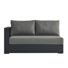Tahoe Gray/Charcoal Outdoor Patio Powder-Coated Aluminum Modular Left-Facing Loveseat - Ornate Home