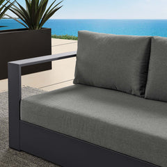Tahoe Gray/Charcoal Outdoor Patio Powder-Coated Aluminum Modular Left-Facing Loveseat - Ornate Home