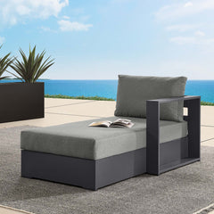 Tahoe Gray/Charcoal Outdoor Patio Powder-Coated Aluminum Modular Right-Facing Chaise Lounge - Ornate Home