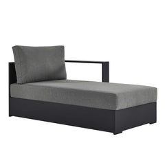 Tahoe Gray/Charcoal Outdoor Patio Powder-Coated Aluminum Modular Right-Facing Chaise Lounge - Ornate Home