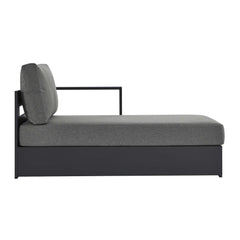Tahoe Gray/Charcoal Outdoor Patio Powder-Coated Aluminum Modular Right-Facing Chaise Lounge - Ornate Home