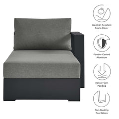 Tahoe Gray/Charcoal Outdoor Patio Powder-Coated Aluminum Modular Right-Facing Chaise Lounge - Ornate Home