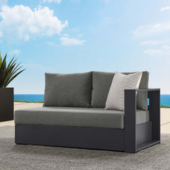 Tahoe Gray/Charcoal Outdoor Patio Powder-Coated Aluminum Modular Right-Facing Loveseat - Ornate Home