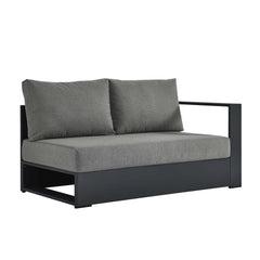Tahoe Gray/Charcoal Outdoor Patio Powder-Coated Aluminum Modular Right-Facing Loveseat - Ornate Home