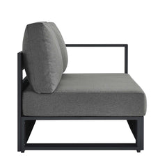 Tahoe Gray/Charcoal Outdoor Patio Powder-Coated Aluminum Modular Right-Facing Loveseat - Ornate Home