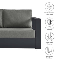 Tahoe Gray/Charcoal Outdoor Patio Powder-Coated Aluminum Modular Right-Facing Loveseat - Ornate Home
