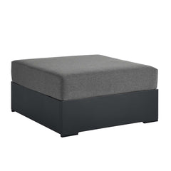 Tahoe Gray/Charcoal Outdoor Patio Powder-Coated Aluminum Ottoman - Ornate Home