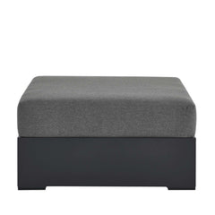 Tahoe Gray/Charcoal Outdoor Patio Powder-Coated Aluminum Ottoman - Ornate Home