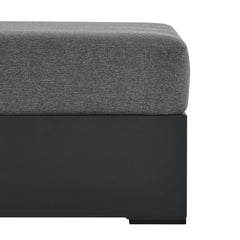 Tahoe Gray/Charcoal Outdoor Patio Powder-Coated Aluminum Ottoman - Ornate Home