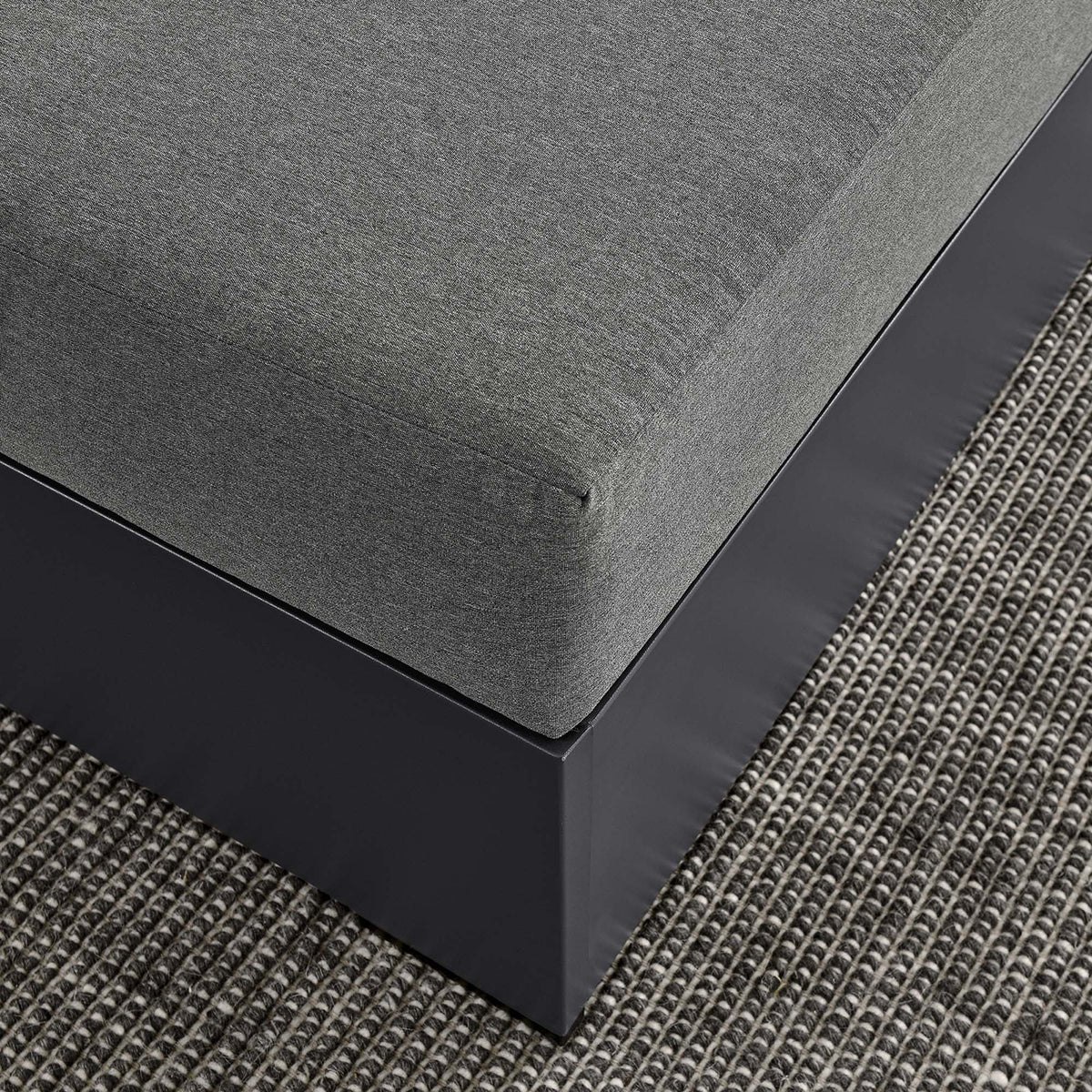 Tahoe Gray/Charcoal Outdoor Patio Powder-Coated Aluminum Ottoman - Ornate Home