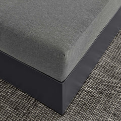 Tahoe Gray/Charcoal Outdoor Patio Powder-Coated Aluminum Ottoman - Ornate Home