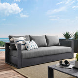 Tahoe Gray/Charcoal Outdoor Patio Powder-Coated Aluminum Sofa - Ornate Home
