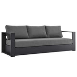 Tahoe Gray/Charcoal Outdoor Patio Powder-Coated Aluminum Sofa - Ornate Home