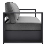 Tahoe Gray/Charcoal Outdoor Patio Powder-Coated Aluminum Sofa - Ornate Home