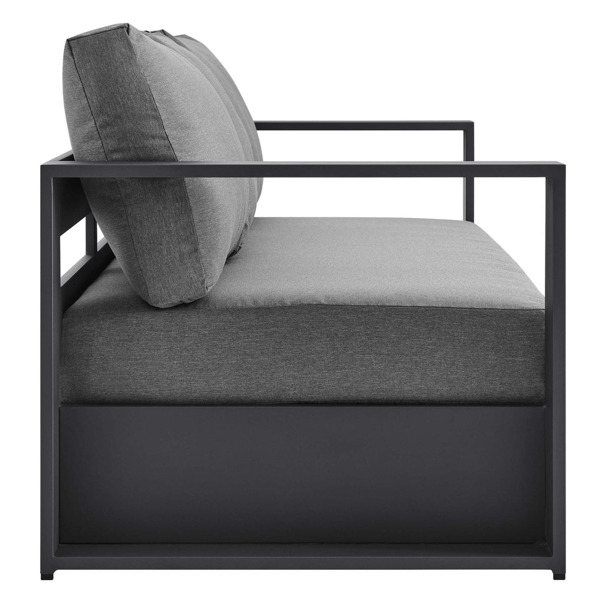 Tahoe Gray/Charcoal Outdoor Patio Powder-Coated Aluminum Sofa - Ornate Home