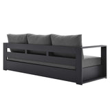Tahoe Gray/Charcoal Outdoor Patio Powder-Coated Aluminum Sofa - Ornate Home