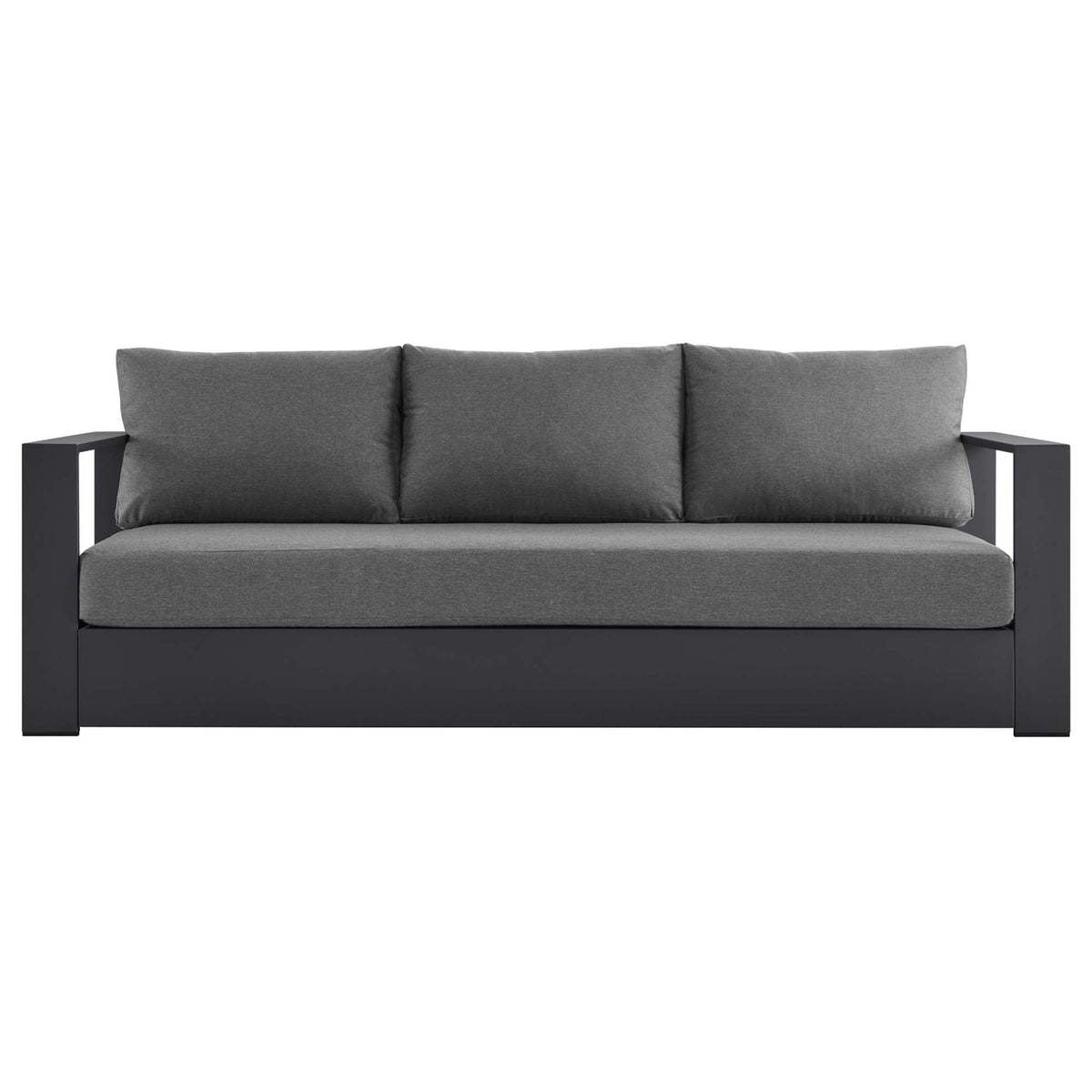 Tahoe Gray/Charcoal Outdoor Patio Powder-Coated Aluminum Sofa - Ornate Home