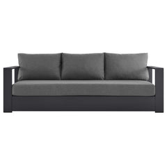 Tahoe Gray/Charcoal Outdoor Patio Powder-Coated Aluminum Sofa - Ornate Home